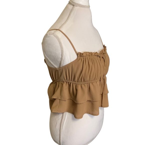 Wild Fable Tan Ruffle Crop Top - Picture 5 of 7